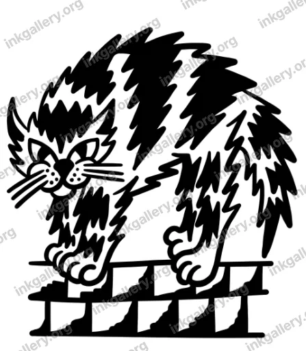 Blackwork style tattoo design of Blackwork tattoo design, black-ink stencil on white background
