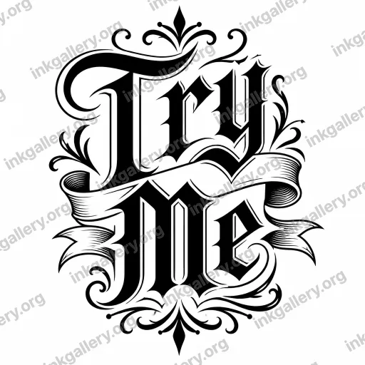 Lettering tattoo of Try Me