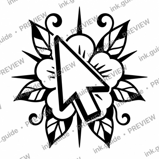 Traditional traditional tattoo — Traditional style. Desktop mouse pointer simple minimalist