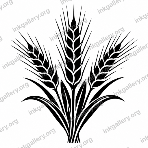 Blackwork tattoo of Wheat