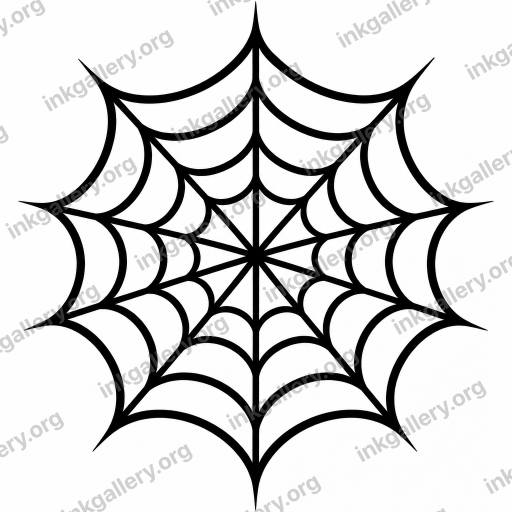 Blackwork style tattoo design of Blackwork tattoo style: solid black ink only, high-contrast graphic silhouettes, bold negative space, dense pattern fills, no color, no gradients, strong shapes that read from a distance. Subject: BOLD LINES SPIDER WEB DESIGN, black-ink stencil on white background