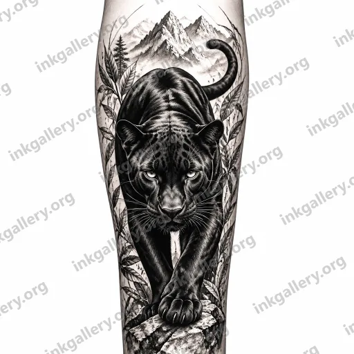 Illustrative tattoo of Panther on arm