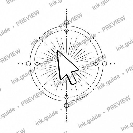 Fine Line minimalist tattoo — Fine Line style. Desktop mouse pointer simple minimalist