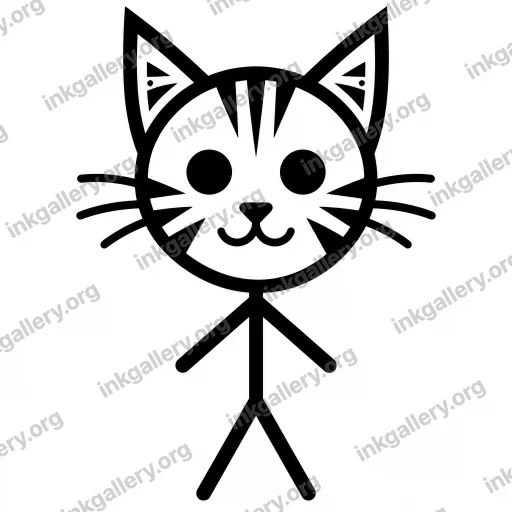 Blackwork tattoo of Generic Cat face-- stick figure
Almost cartoonish