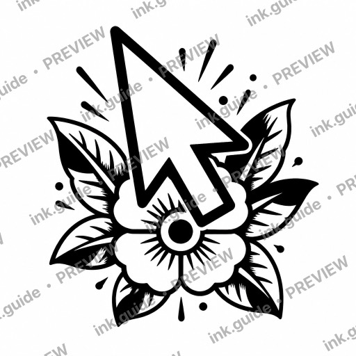 Traditional style tattoo — Traditional style. Desktop mouse pointer