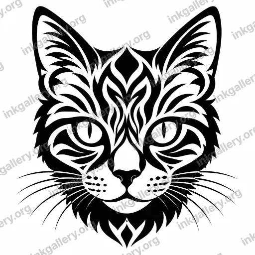 Blackwork tattoo of Generic Cat face