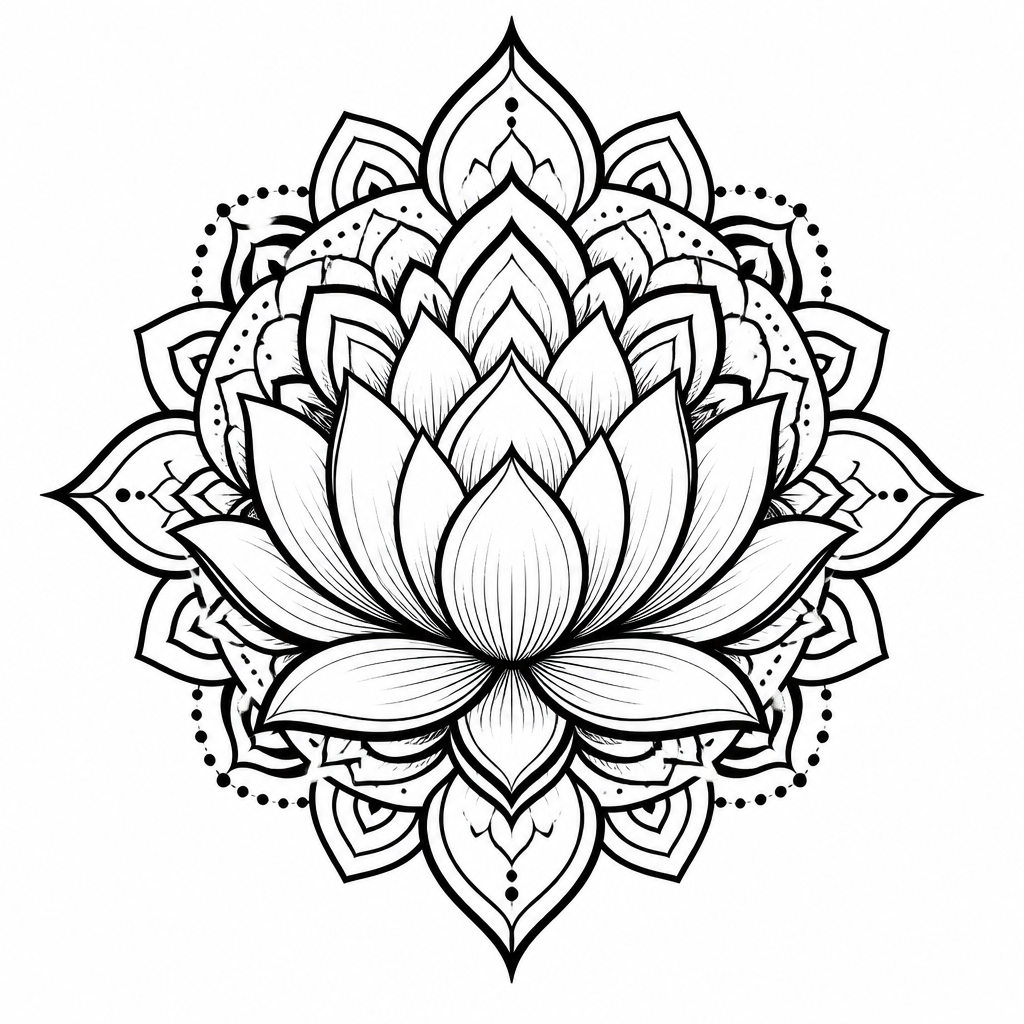 Ornamental patterns tattoo — a lotus flower with mandala patterns